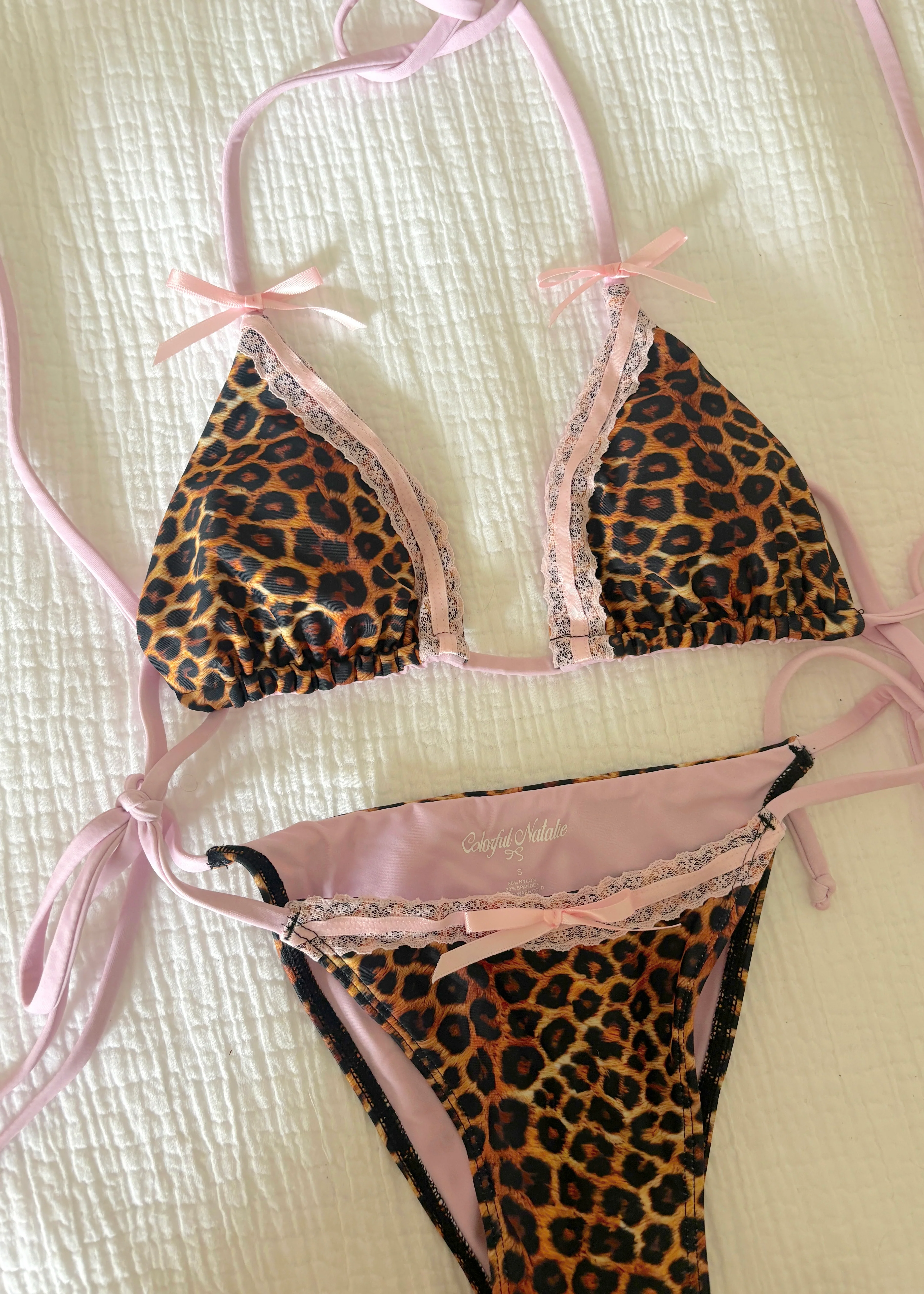 Lena Leopard String Bikini Top - Image 4
