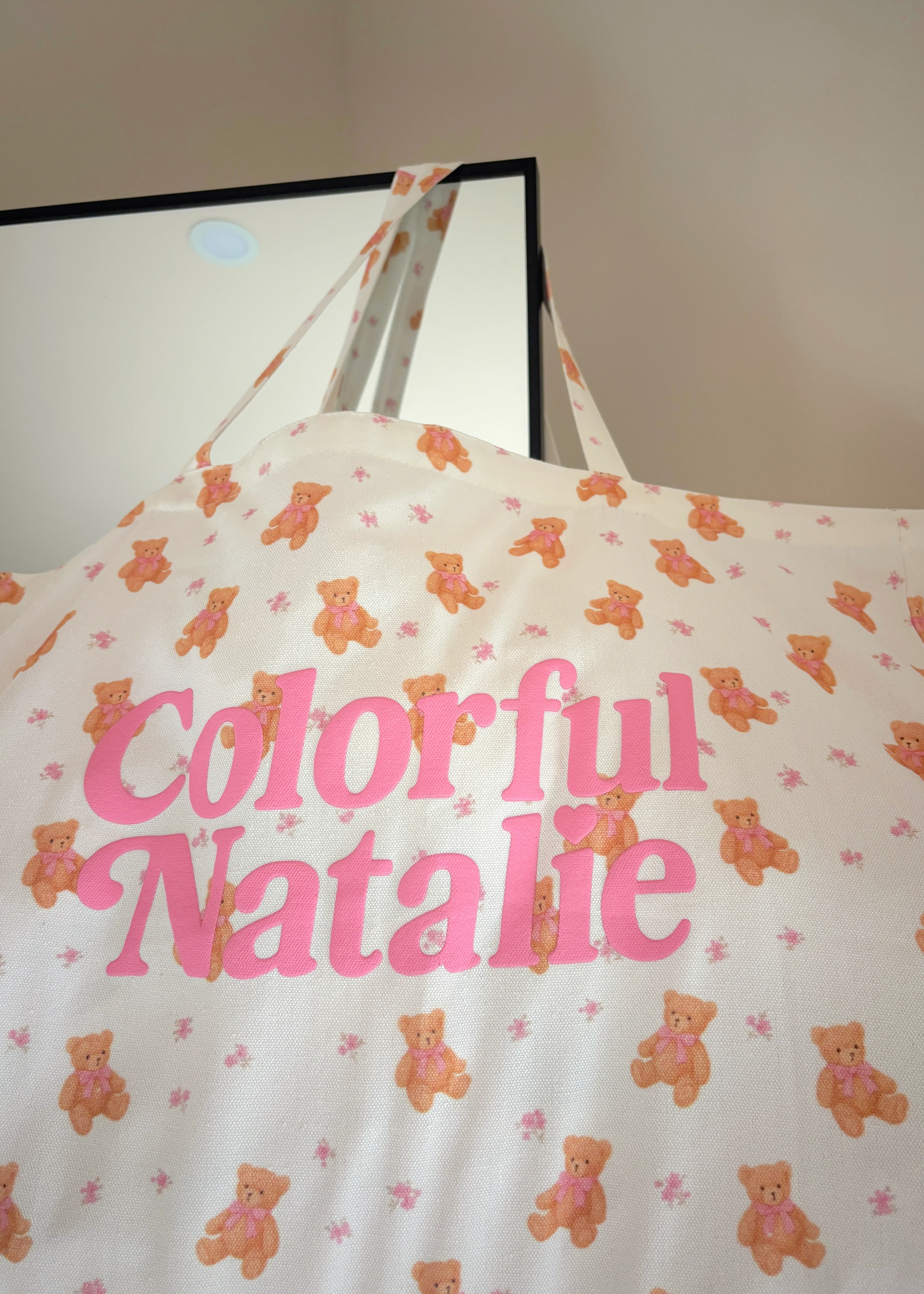 Pink Bears CN Puff XL Tote Bag - Image 3
