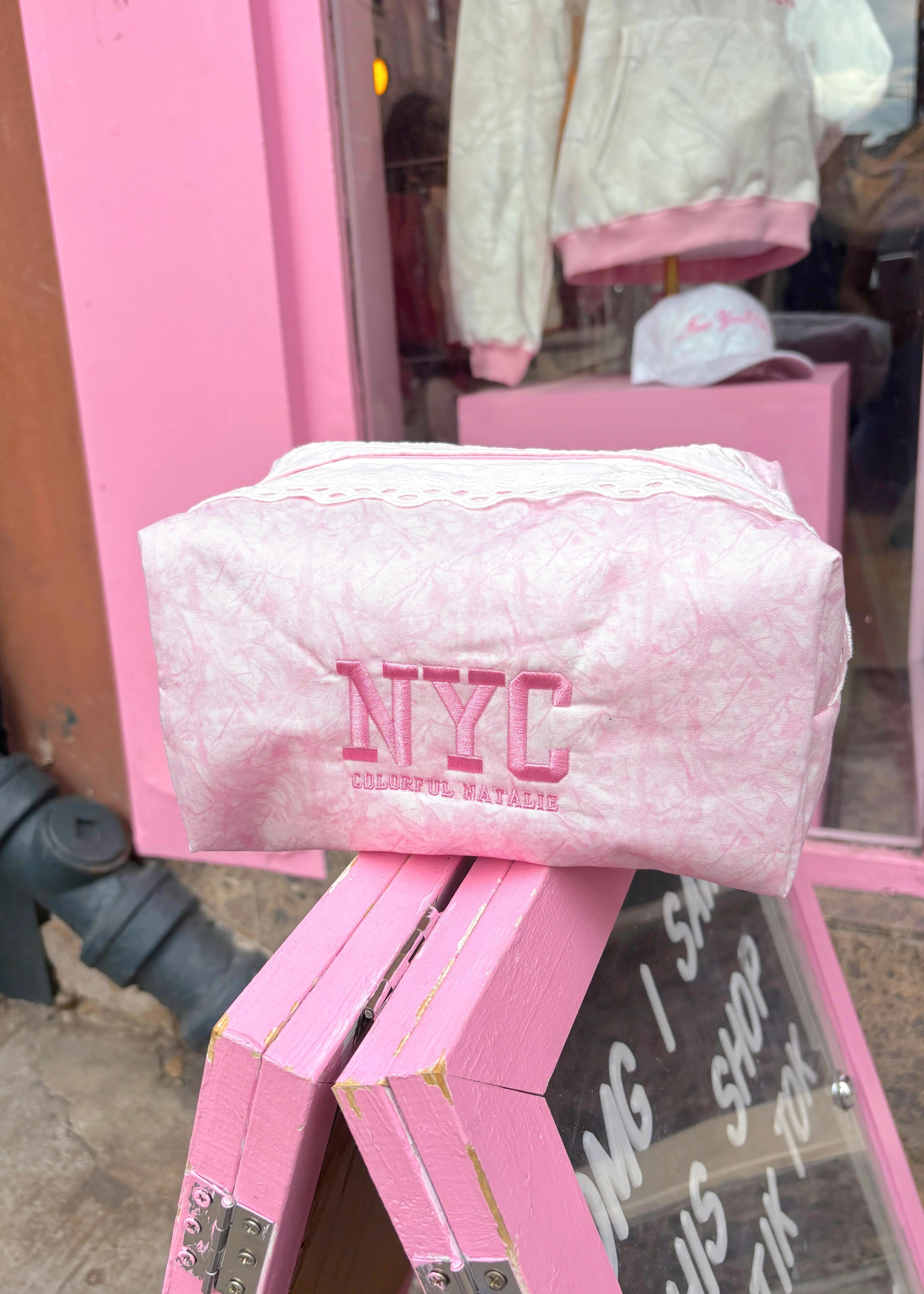 Pink Camo NYC Makeup Bag - Image 3